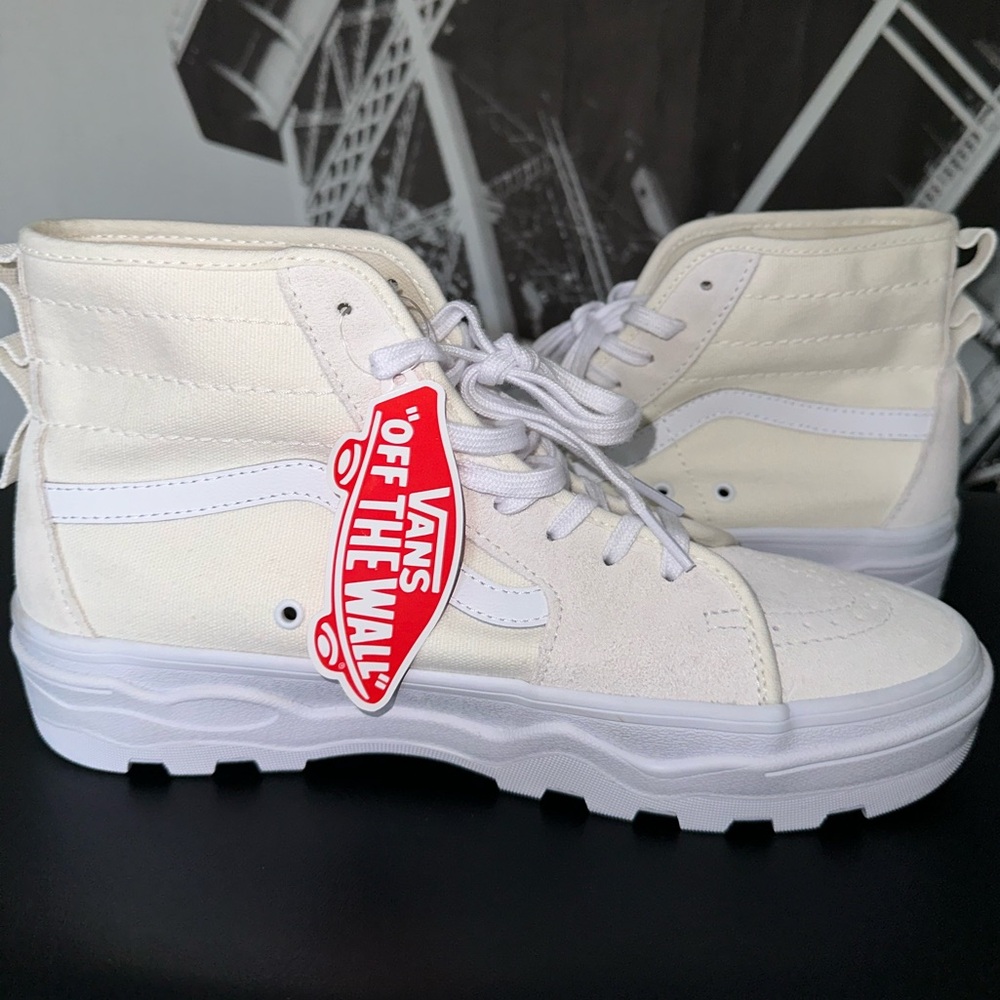 Size 8.5M 10W Van's Off the Wall Pro Classic 721454 Skateboard Shoes White NWT